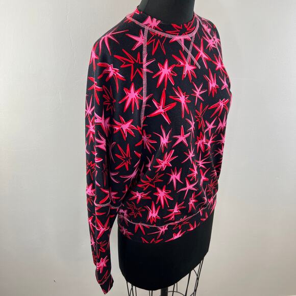 TANYA TAYLOR Emily Pullover in Pow Printed Ponte Black Red Stars Sweater Top S - Picture 4 of 7